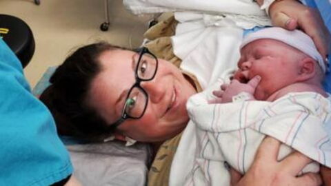 Woman gives birth to a 14-pound baby after having suffered 19 miscarriages 'Oh my God, he's huge!'