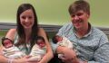 She gave birth to triplets... but they don't look anything like their father