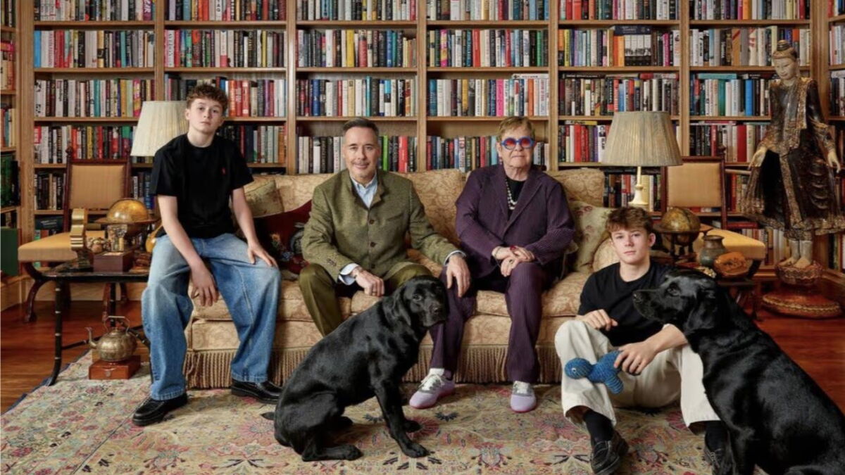 "A huge honour": Elton John and David Furnish's family portrait debuts at National Portrait Gallery
