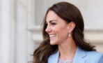 What is Kate Middleton wearing in her first official portrait with Prince William?