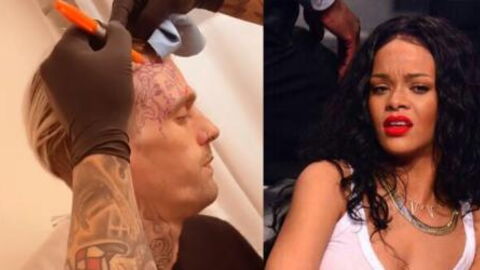 Aaron Carter Just Got A Tattoo Of Rihanna On His Face