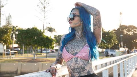 She's now covered head to toe in tattoos but this is what she looked like before all the ink