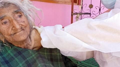This might be the world's oldest person and she just got her first COVID jab