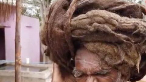 This man has never cut his hair in his life!