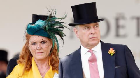 Prince Andrew and Sarah Ferguson attend memorial for late King of Greece