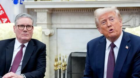 Donald Trump praises Keir Starmer and his wife during Oval Office meeting: 'Very impressed'