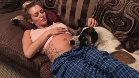 She discovered she was sick when her dog started whining near her pregnant belly