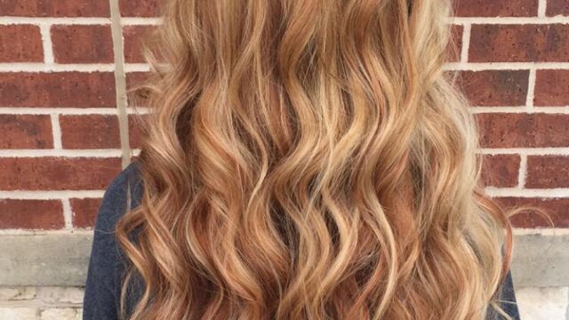balayage blond roux