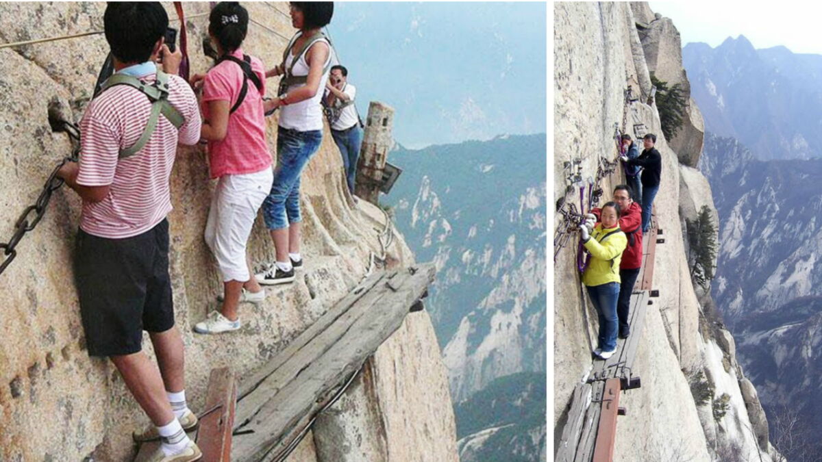 Huashan (Chine) ce sentier en montagne est le plus dangereux au monde