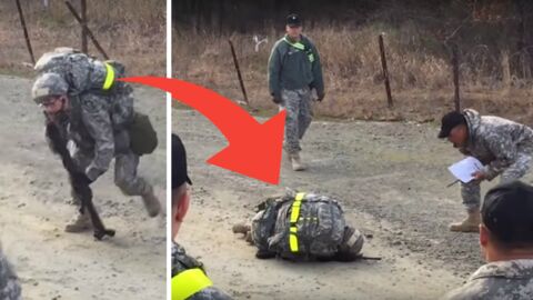 Une femme militaire s'effondre pendant un entraînement épuisant mais refuse d'abandonner !