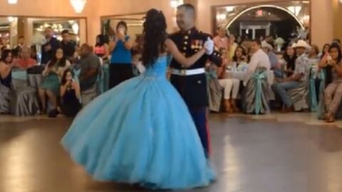 Ce militaire ouvre le bal avec sa fille, mais personne ne s'attendait à ça ! (VIDÉO)