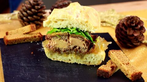 Un burger gourmand pour Noël : au foie gras et au confit d'oignon
