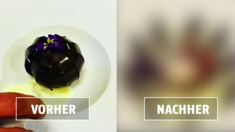 Ein magisches Schoko-Dessert, das sich öffnet wie eine Blume