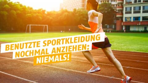 Sportkleidung nach der Benutzung unbedingt waschen, um Keimen vorzubeugen!