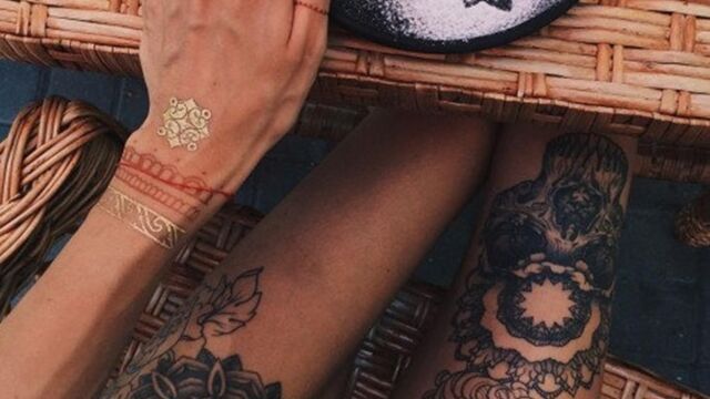 Frau bein tattoo banknatisi: banknatisi