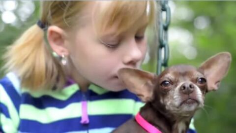 Ein kleines Mädchen erzählt, warum es einen behinderten Hund adoptiert hat