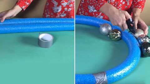 Diese Frau verwandelt Pool-Nudeln in wirkungsvolle Weihnachtsdekoration