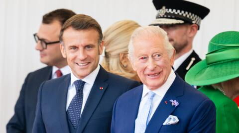 Staatsbesuch von Emmanuel und Brigitte Macron: König Charles III. erscheint mit blutunterlaufenem Auge
