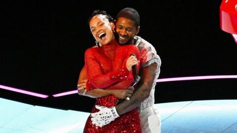 Halbzeitshow beim Super Bowl: Usher kuschelt mit Alicia Keys