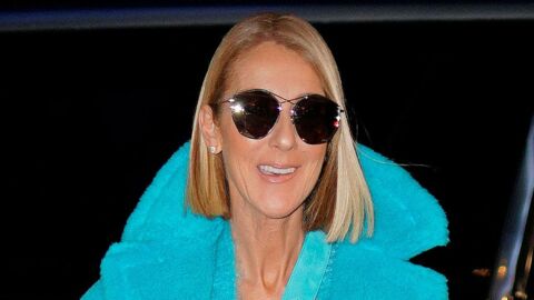 Kuscheliges Winteroutfit: Céline Dion präsentiert sich in einem Traum aus Türkis