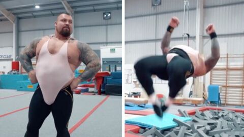 Eddie Hall : le strongman de 170 kilos surprend tout le monde avec un monstrueux back flip