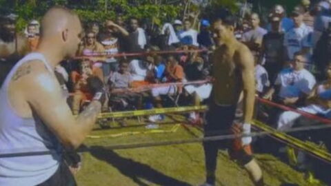 Un spécialiste de muay-thaï affronte un street fighter lors d'un combat organisé (VIDÉO)