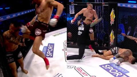 MMA : Un combattant claque un KO sur un énorme flying knee à 11 secondes de la fin du combat