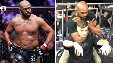 Un fan tente de résister au champion UFC Jon Jones et à son étranglement, ça tourne mal (VIDEO)