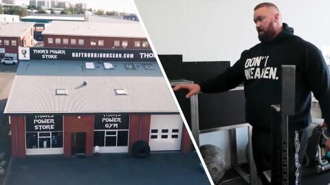 Hafthor Bjornsson, alias La Montagne, fait visiter son centre d'entraînement effrayant