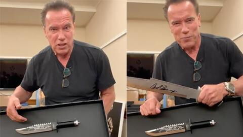 Arnold Schwarzenegger chambre Sylvester Stallone en se moquant de la taille de son couteau (VIDEO)