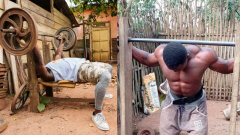 Insolite : le bodybuilder Samuel Kulbila a créé sa propre salle de sport
