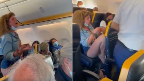 Coronavirus : elle refuse de mettre son masque dans l'avion et agresse une passagère (VIDÉO)