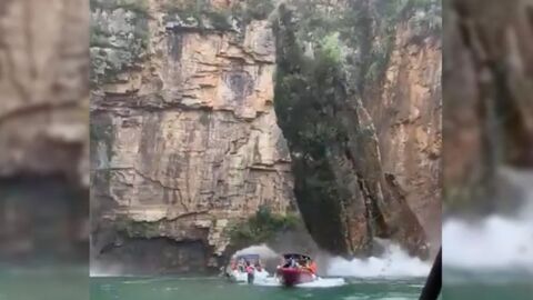 Brésil : les images chocs d'une falaise qui s'effondre sur des touristes
