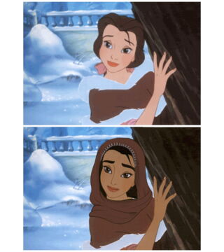 Belle (La Belle et la Bête) imaginée sous des traits... Arabes !