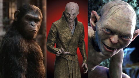 César (La Planète des Singes), Snoke (Star Wars) et Gollum (Le Seigneur des Anneaux)