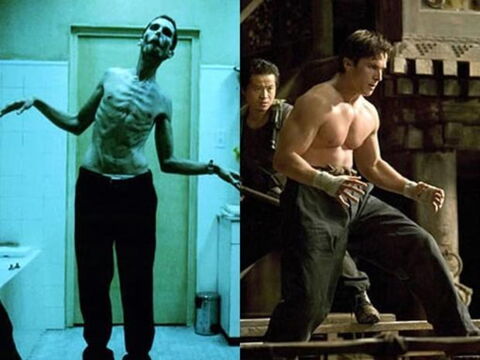 Christian Bale, entre l'anorexie dans The Machinist et un Batman baraque moins d'un an plus tard