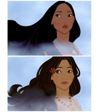 Pocahontas imaginée avec des traits hawaïens !