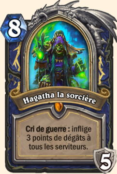 Hearthstone Extension Bois Maudit nouvelle carte Héro Chaman : Hagatha la sorcière