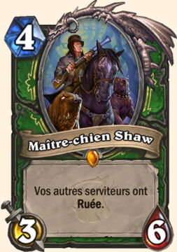 Hearthstone Extension Bois Maudit nouvelle carte Légendaire Chasseur : Maître Chien Shaw