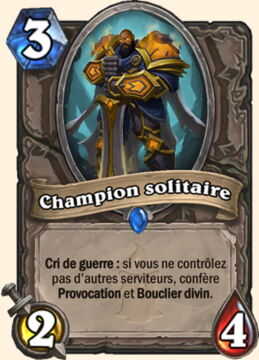 Nouvelle carte Hearthstone, Kobolds et Catacombes : Champion solitaire