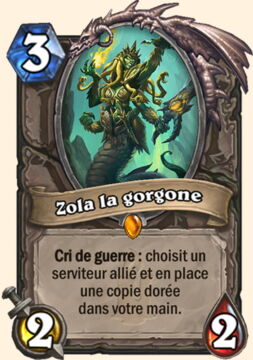 Nouvelle carte Hearthstone, Kobolds et Catacombes : Zola la gorgone. Nouvelle carte légendaire neutre