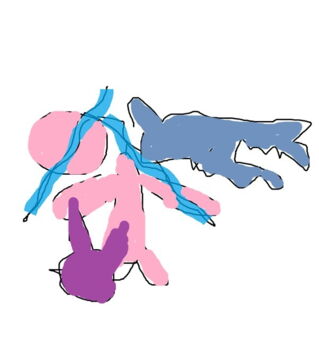 League of Legends : dessin de Jinx les yeux fermés