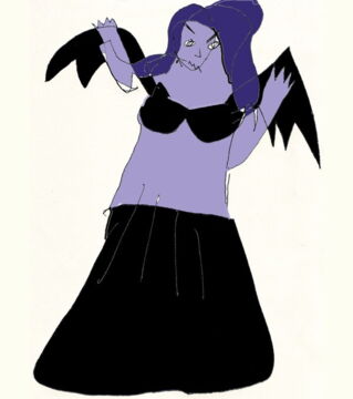 League of Legends : dessin de Morgana les yeux fermés