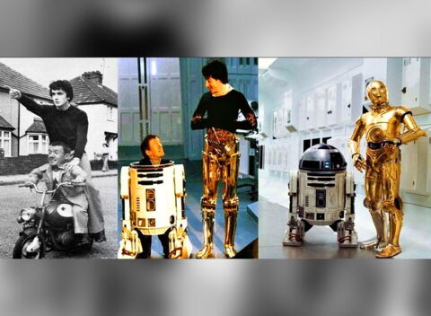 Anthony Daniels (C3-PO) et Kenny Baker (R2-D2) dans Star Wars