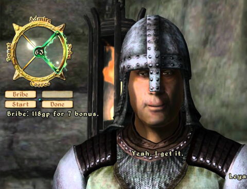 Meilleur mini-jeu dans un jeu : "Speechcraft" dans Oblivion