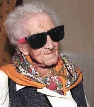 This young lady is French woman Jeanne Calment. She’s the oldest recorded person ever to live at 122 years, 5 months, and 4 days when she passed away.