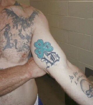 3 leaf clover: while traditionally this symbol has Irish roots, the tattoo has been adopted by certain white supremacists to show their affiliation.