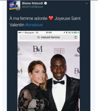 Blaise Matuidi - The adorable Blaise wanted to show off his wife on Valentine's Day. Except that to find a picture of the two of them... He searched for 'Wife Matuidi' on Google...