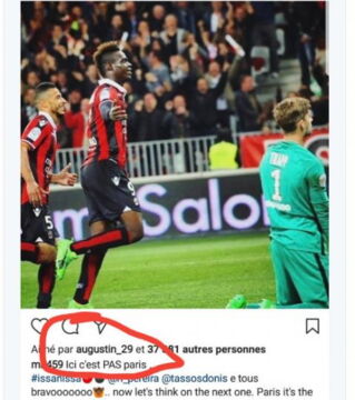 Jean-Kévin Augustin - PSG lost to Nice. Mario Balotelli then tweeted a photo to troll the Parisians 'This is not Paris!' The young player from the capital 'accidentally' liked this tweet by the Italian!