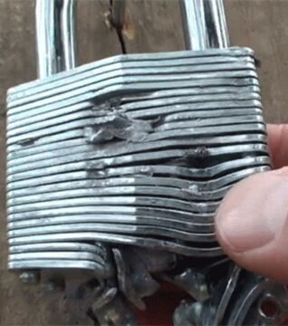 It is incredibly difficult to break open a padlock with a handgun. With a smaller calibre gun, it’s near impossible to accomplish.